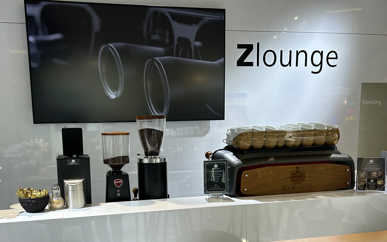Kaffee-Catering Ein hell gestalteter Messestand | Kaffee-Catering - Messe